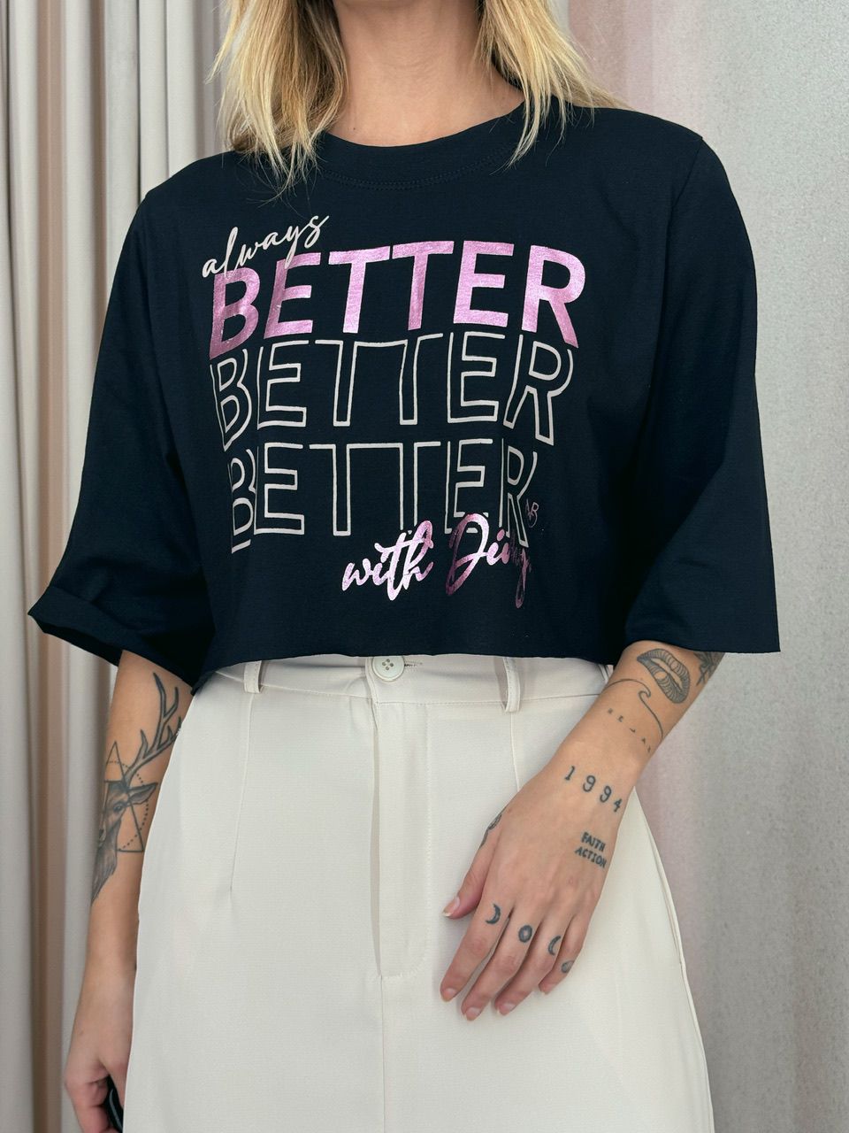CROPPED BETTER ALGODÃO PRETO