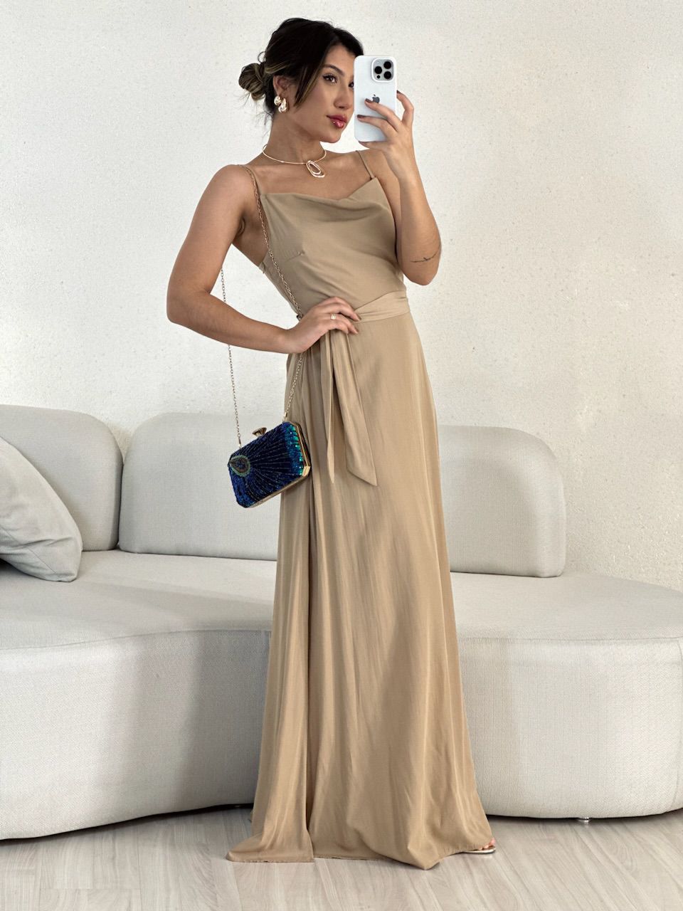VESTIDO VANESSA ALÇA Nude