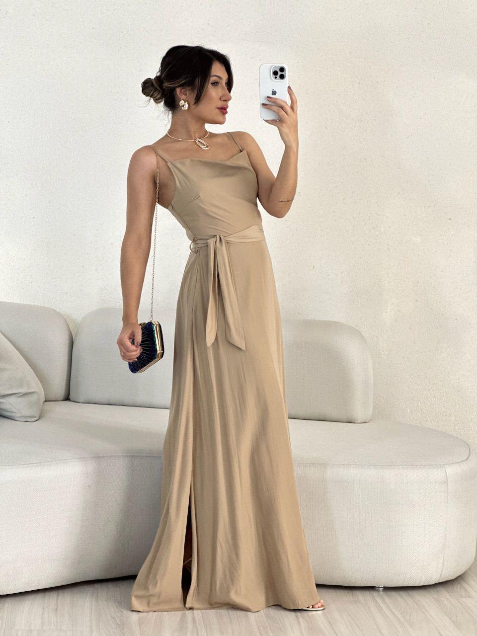 VESTIDO VANESSA ALÇA Nude - 0054950049 - CAROLLA FERRARO