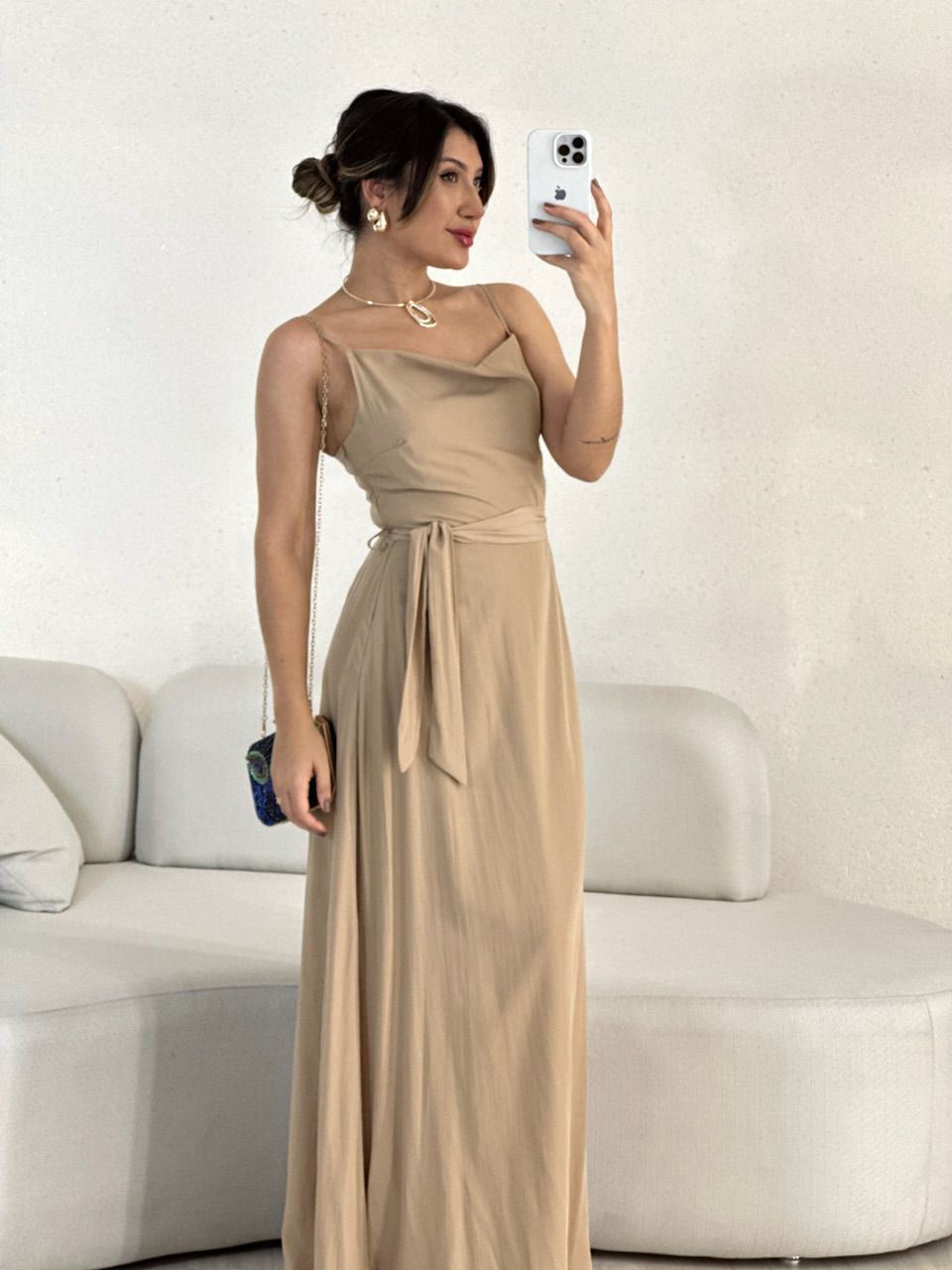 VESTIDO VANESSA ALÇA Nude