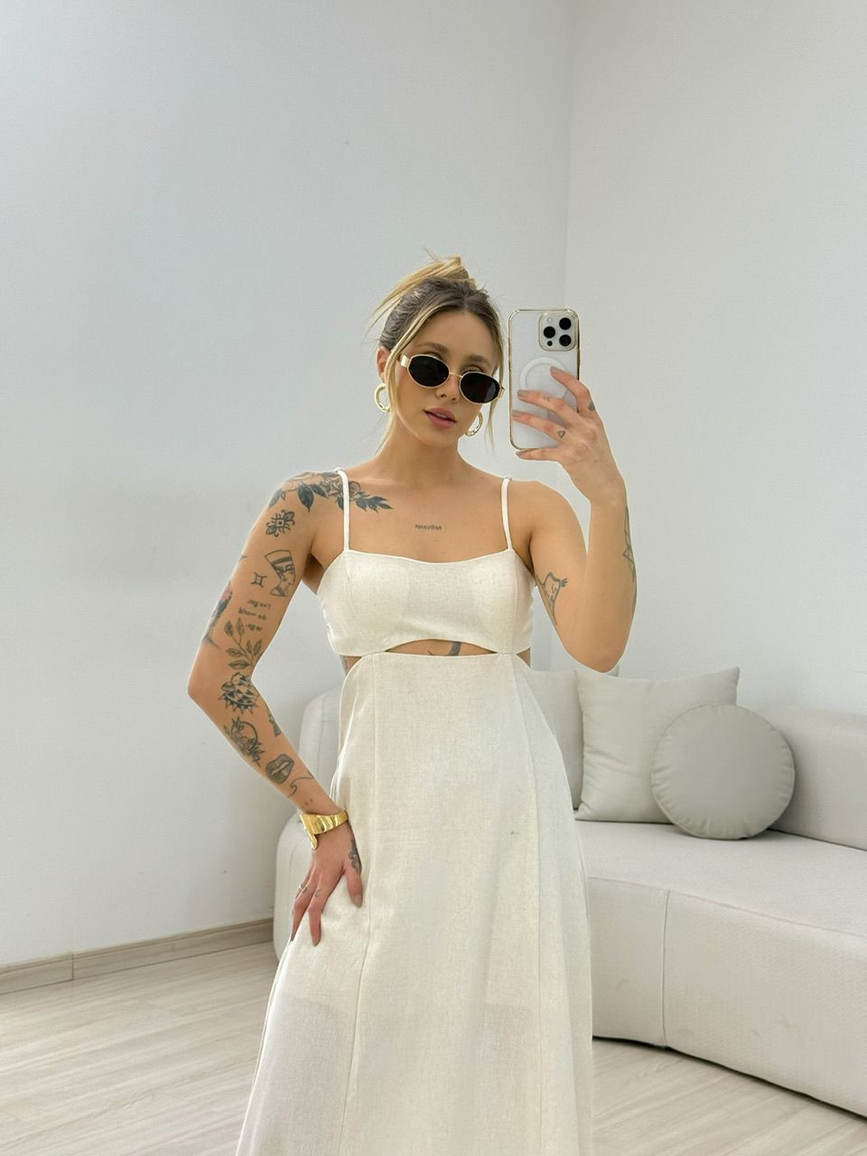 VESTIDO CASSANDRA ALÇA CRU