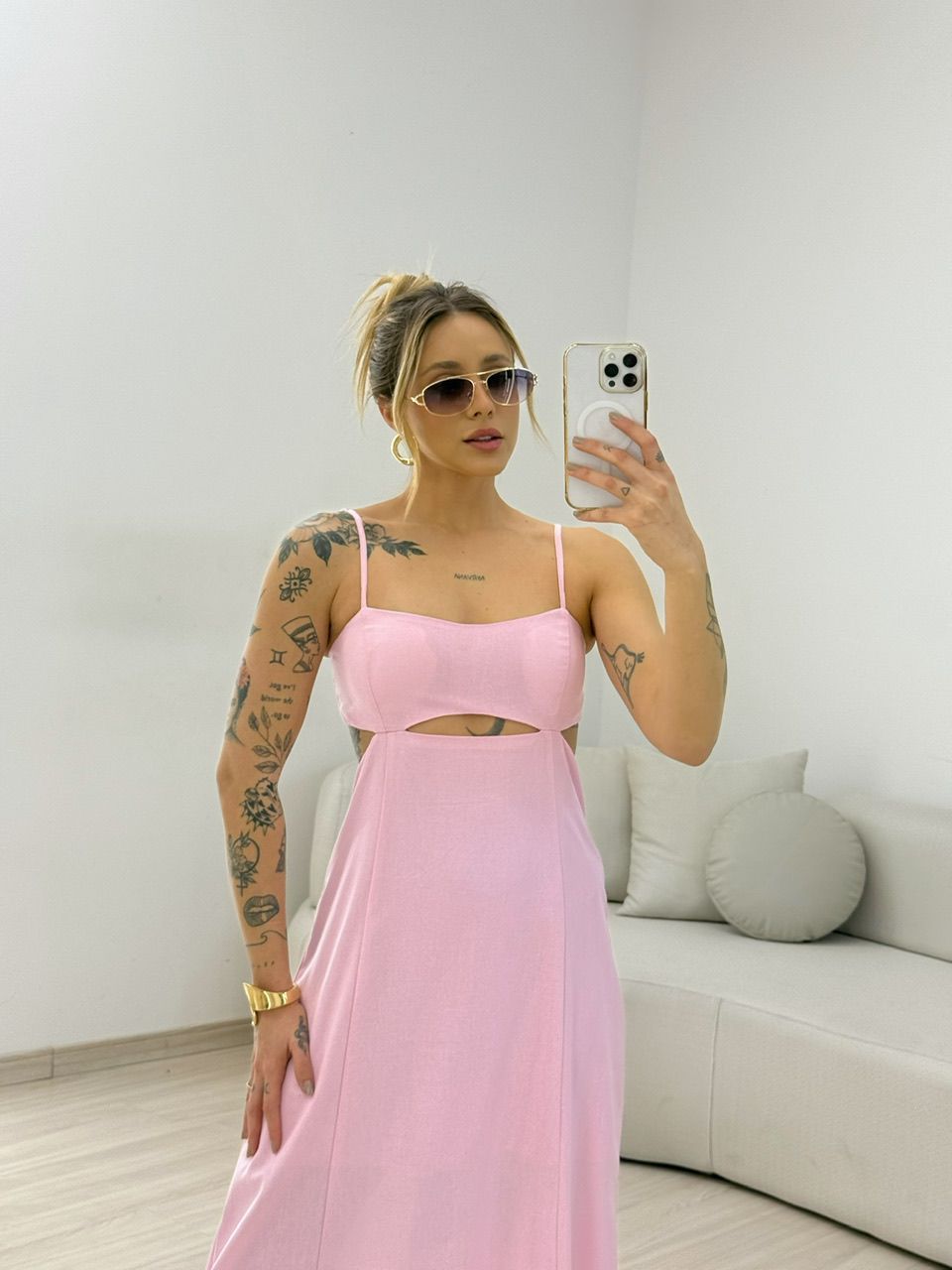 VESTIDO CASSANDRA ALÇA ROSA