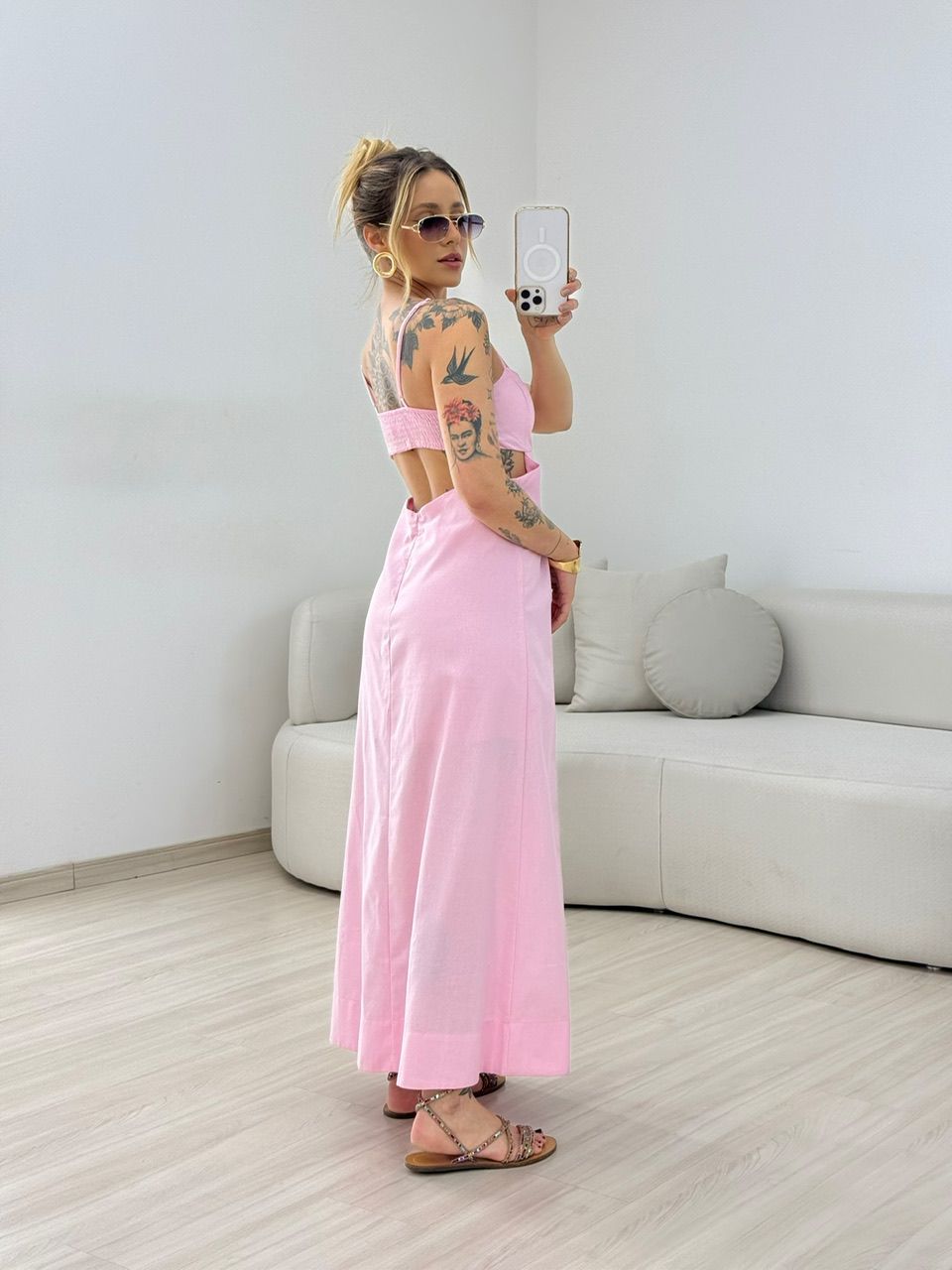 VESTIDO CASSANDRA ALÇA ROSA