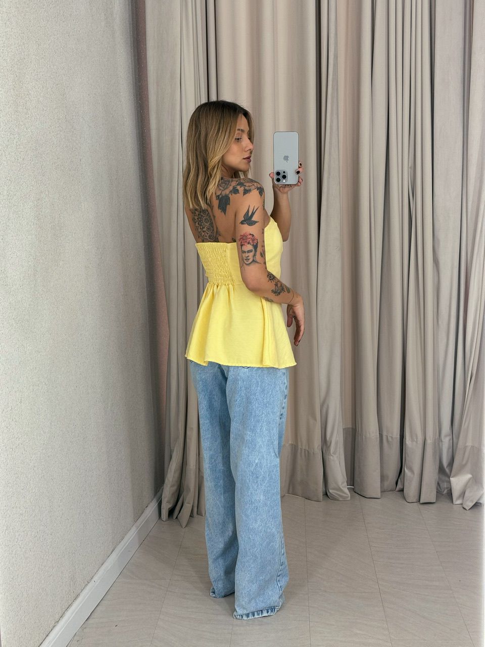 BLUSA FERNANDA 02 TOMARA QUE CAIA AMARELA
