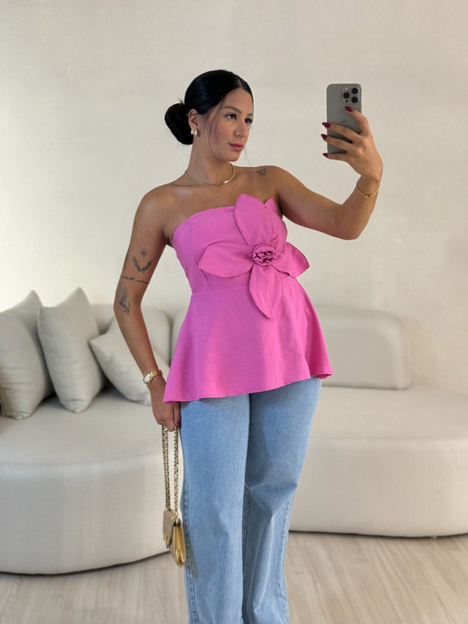 BLUSA FERNANDA 02 TOMARA QUE CAIA PINK - 005614003 - CAROLLA FERRARO