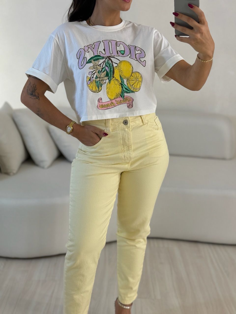 CROPPED LEMON OFF