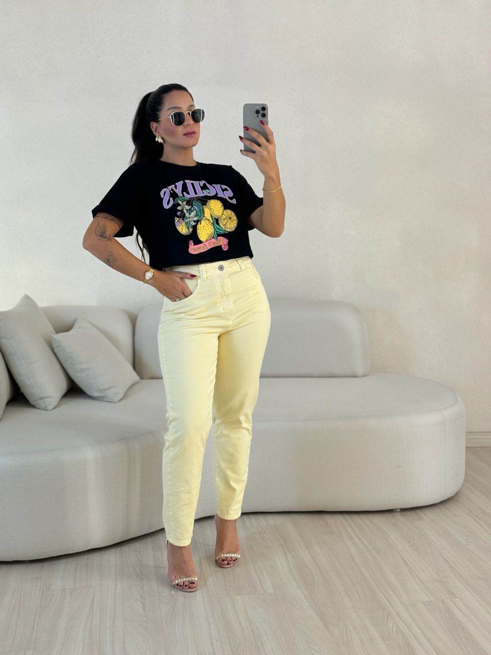 CROPPED LEMON PRETO