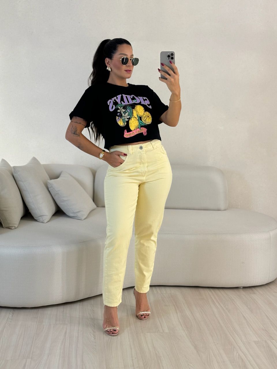 CROPPED LEMON PRETO