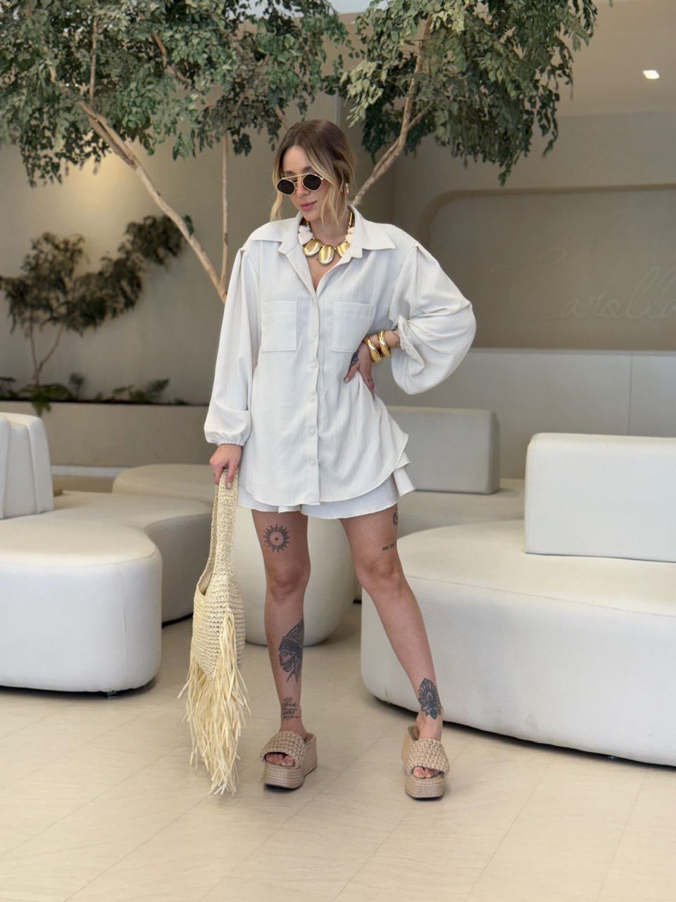 CAMISA NINA CF OVER AREIA