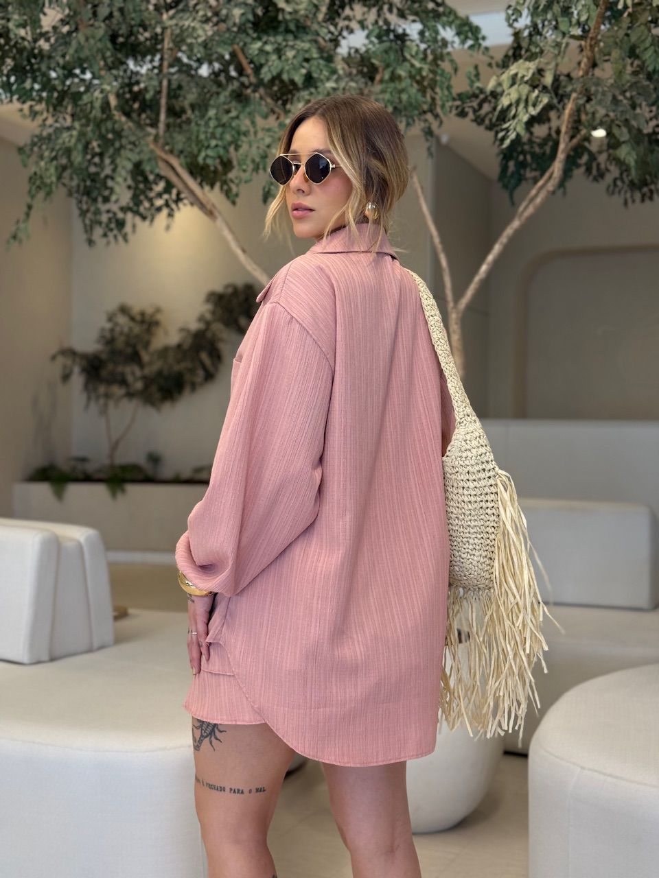 CAMISA NINA CF OVER ROSA
