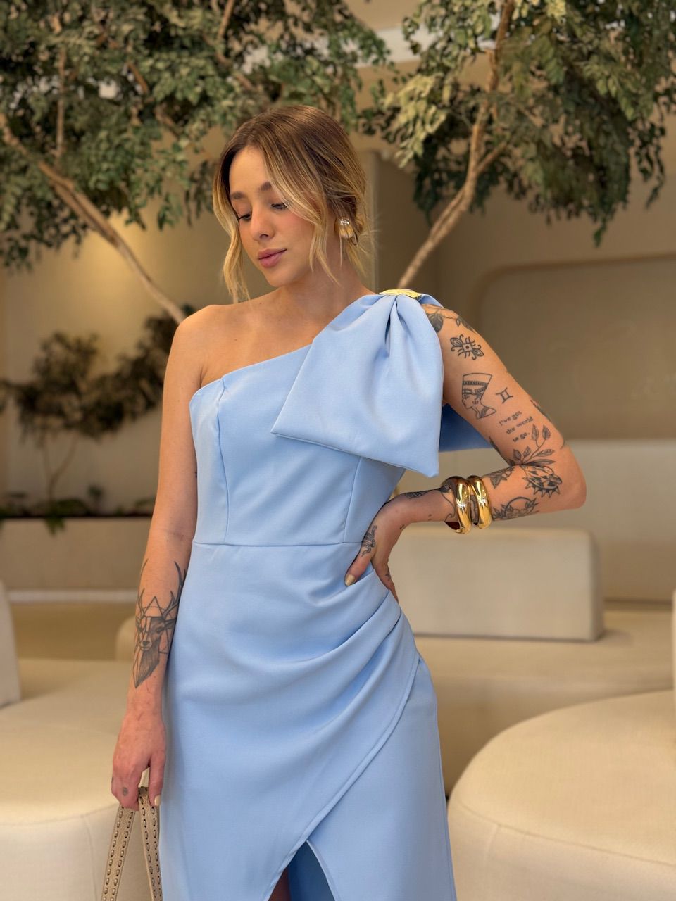 VESTIDO ALEXIA LAÇO azul