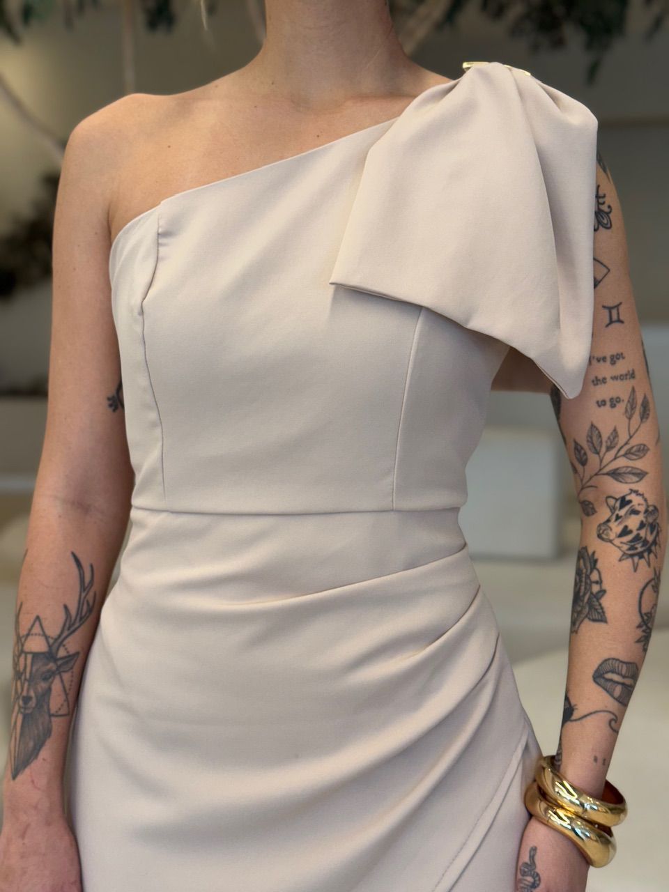 VESTIDO ALEXIA LAÇO NUDE