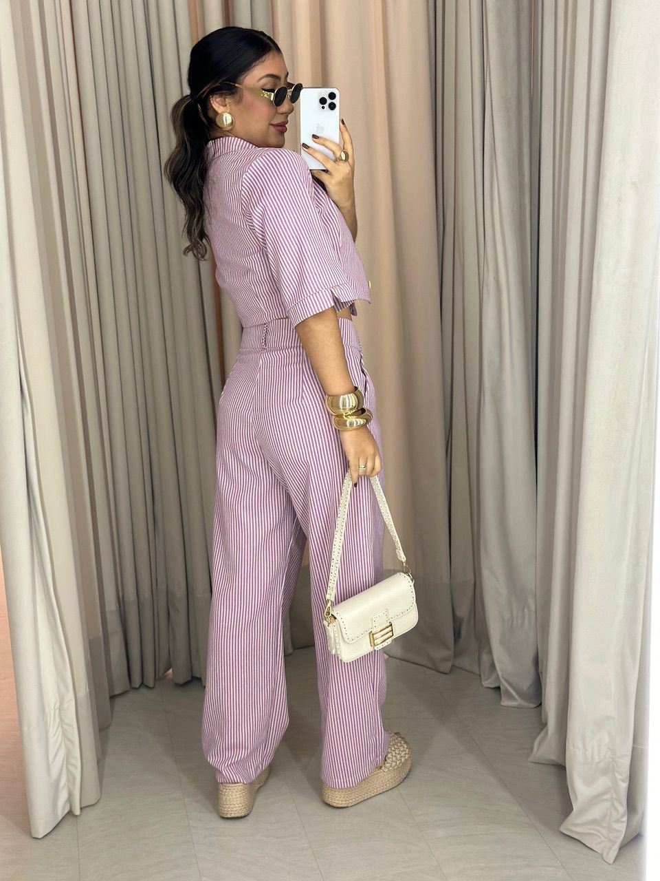 CONJUNTO CAROL LISTRADO Lilas
