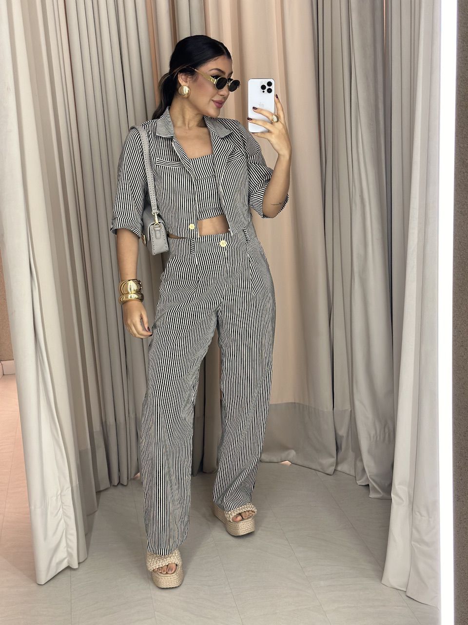 CONJUNTO CAROL LISTRADO PRETO