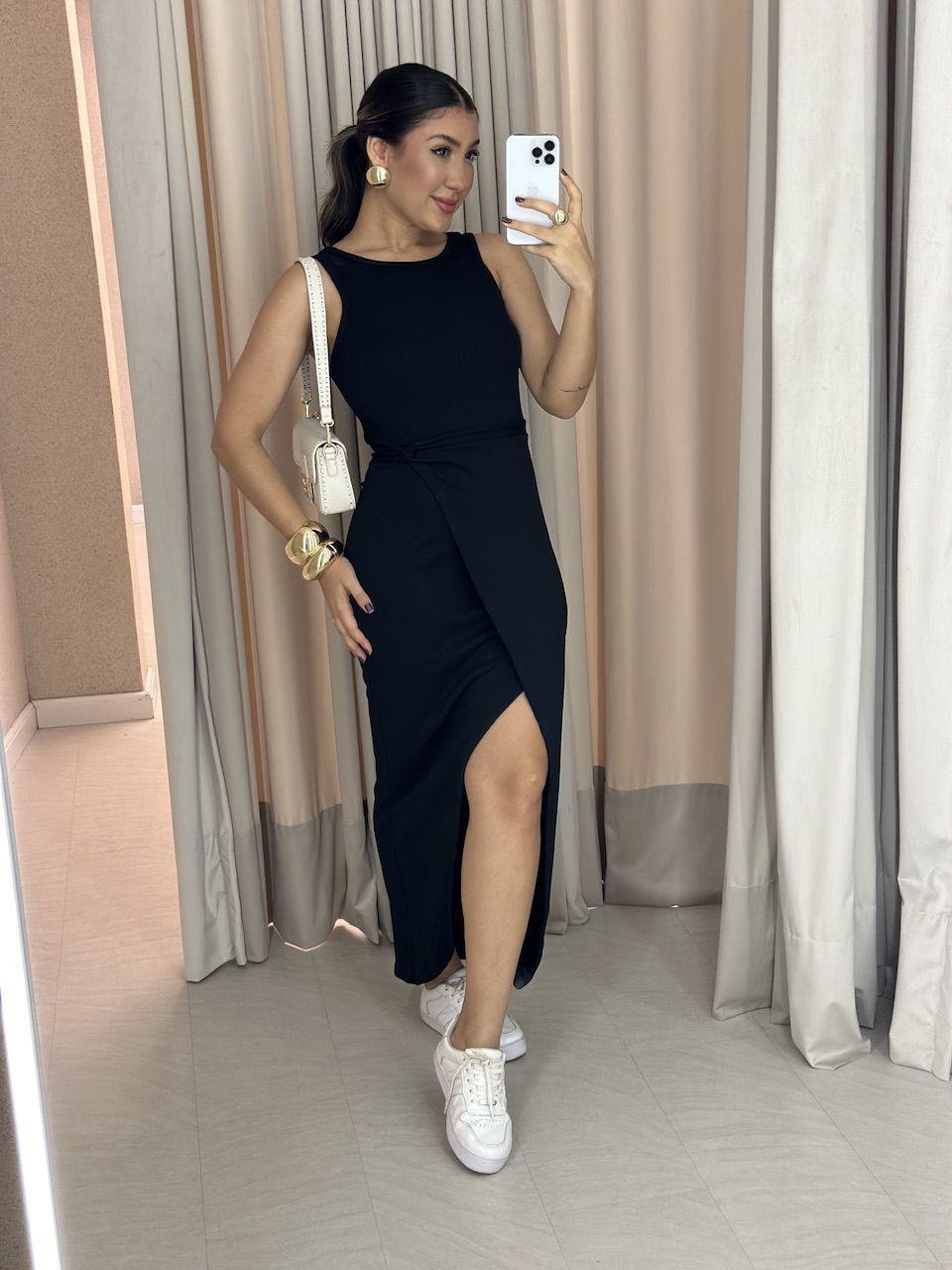 VESTIDO SELMA CAVADO preto - 0058210032 - CAROLLA FERRARO