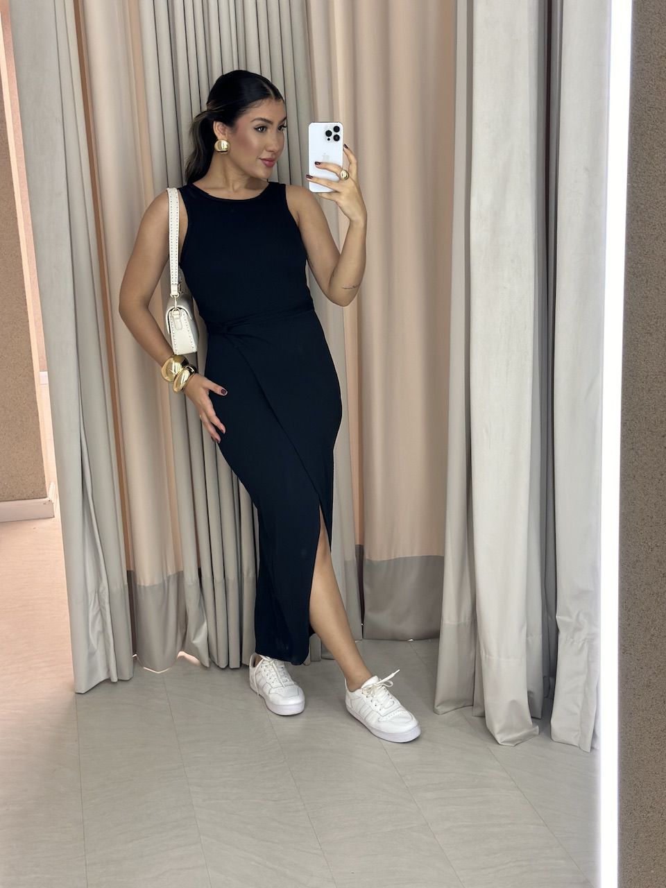 VESTIDO SELMA CAVADO preto