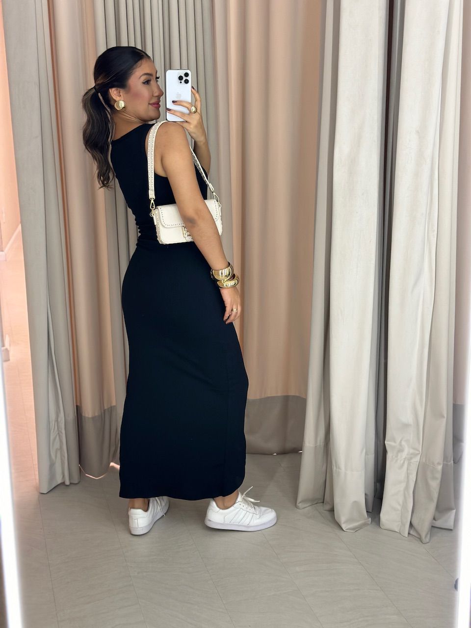 VESTIDO SELMA CAVADO preto