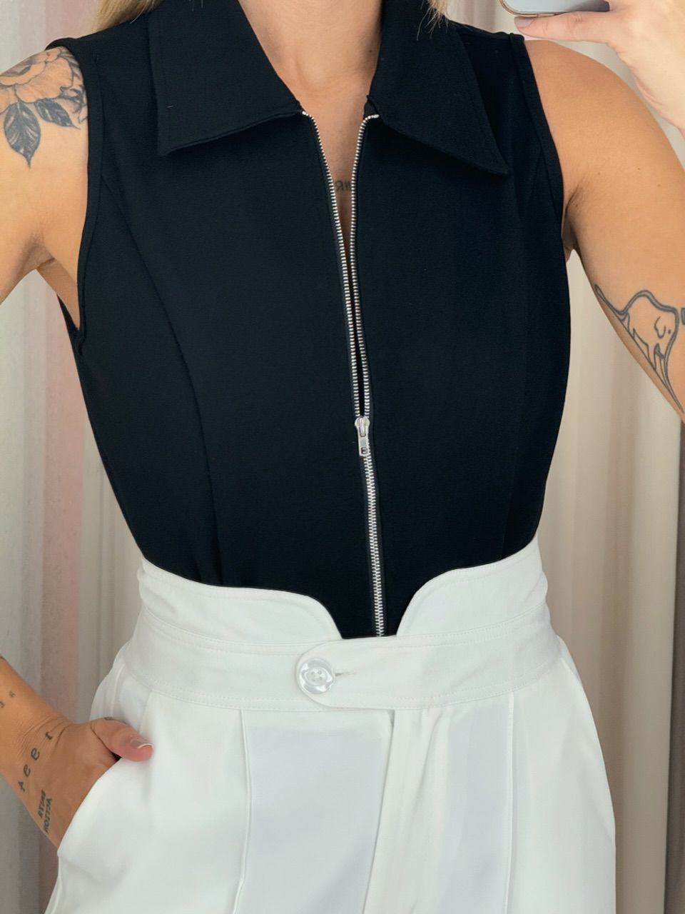 BLUSA ANALU ZÍPER PRETA