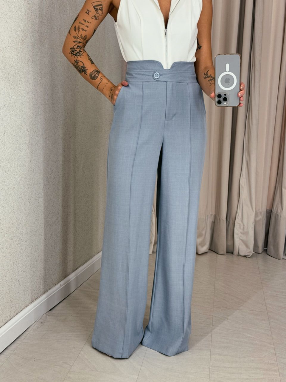 CALÇA LÊ PANTALONA CINZA - 0059130091 - CAROLLA FERRARO