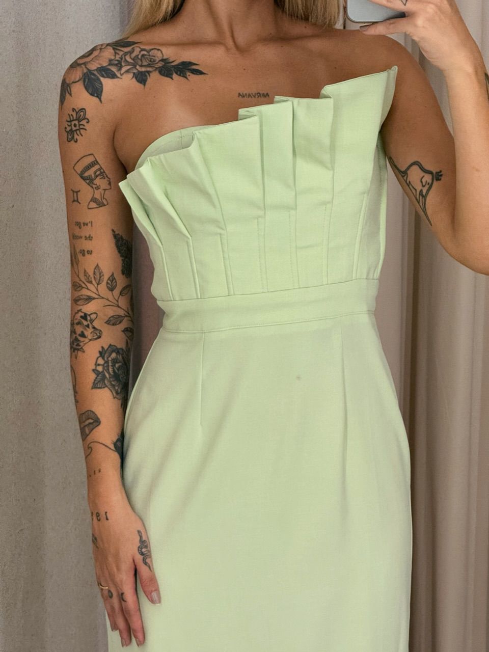 VESTIDO AMÁLIA TOMARA QUE CAIA VERDE