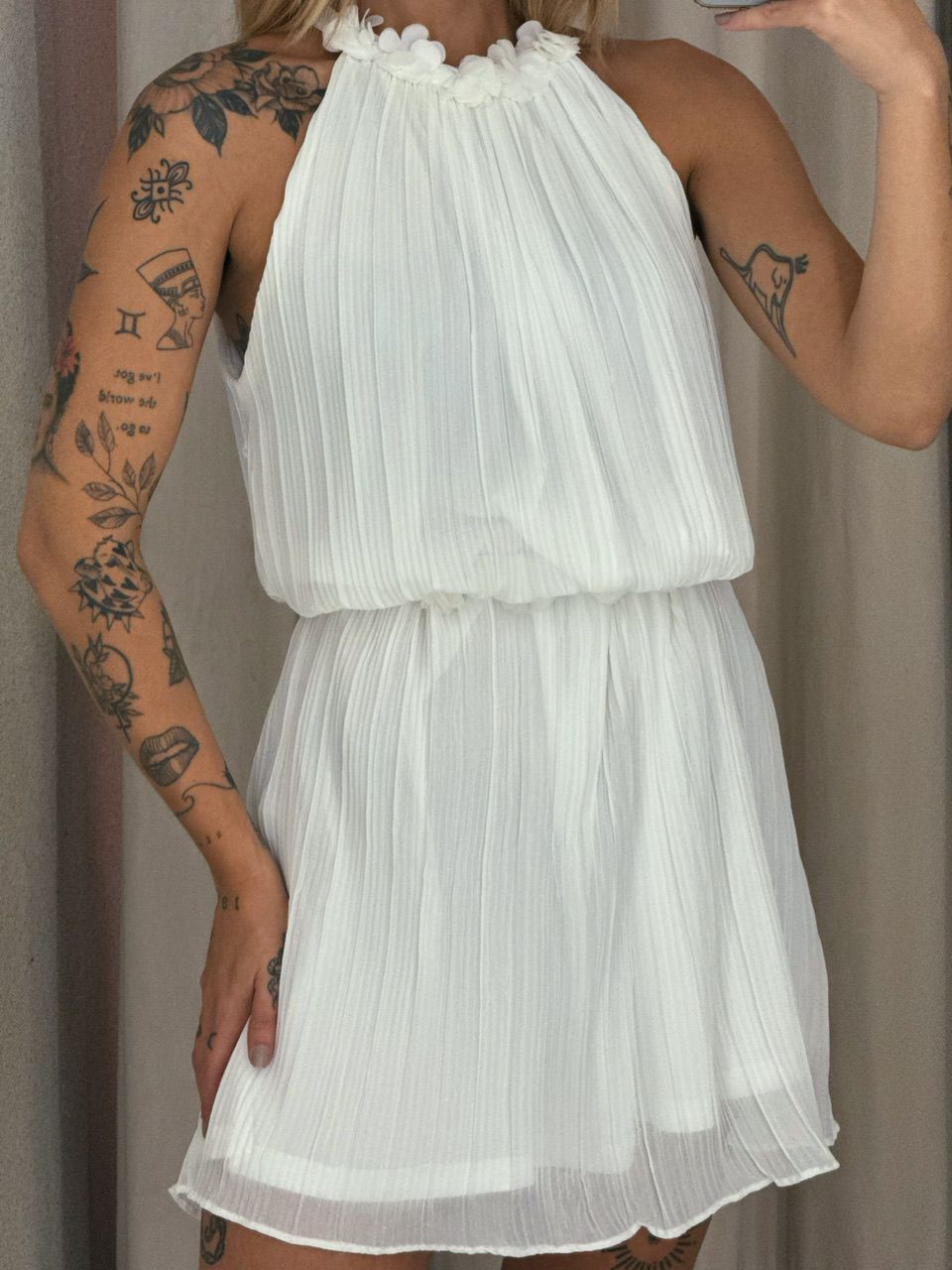 VESTIDO MARIA ELISA PLISSADO OFF