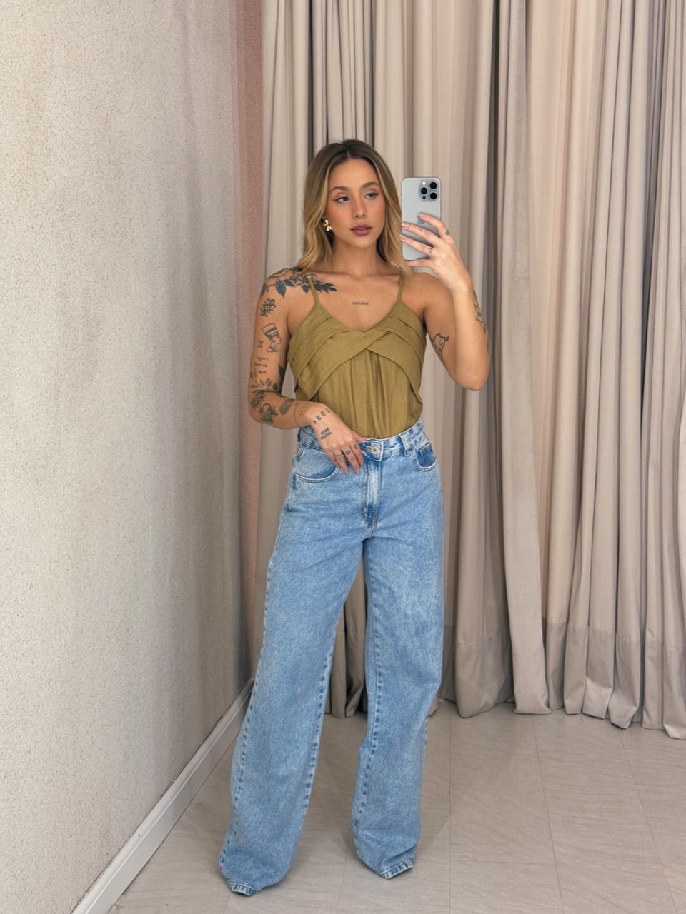 BLUSA VIVIANE ALÇA PISTACHE
