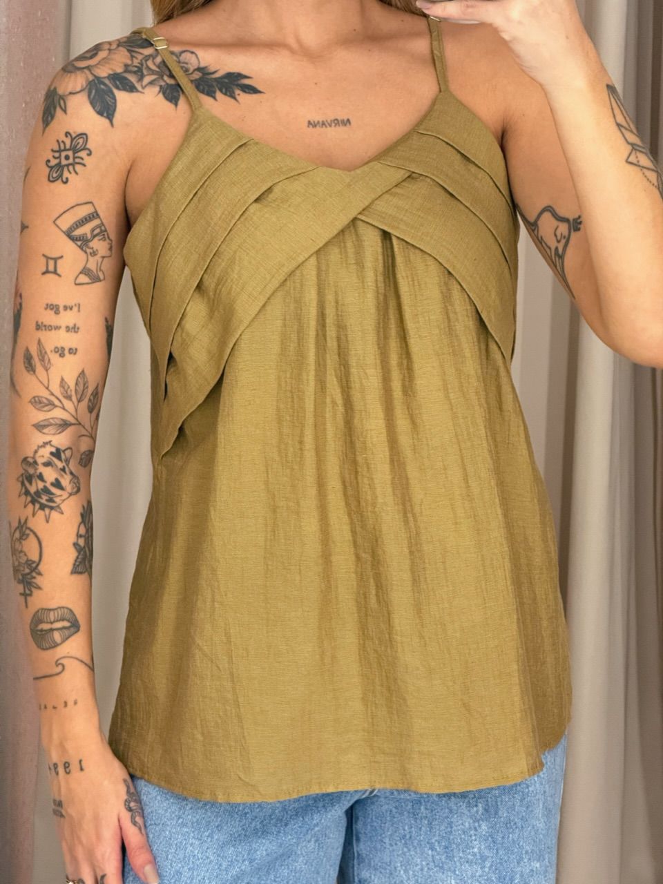 BLUSA VIVIANE ALÇA PISTACHE