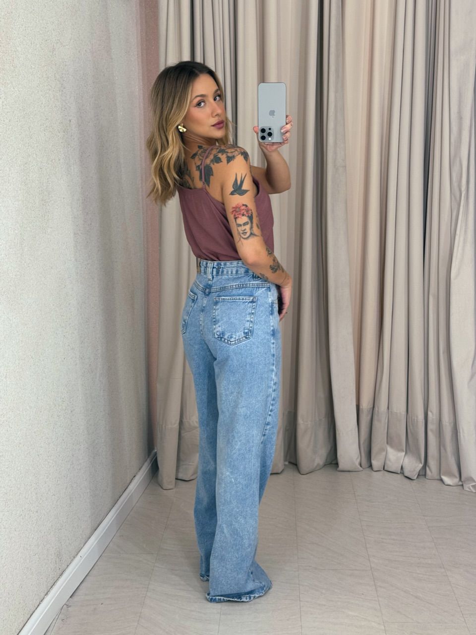 BLUSA VIVIANE ALÇA ROSA QUEIMADO