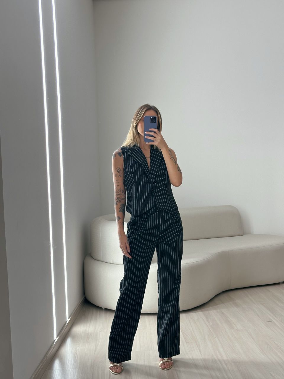 CONJUNTO ISA COLETE CALÇA PRETO - 0049480032 - CAROLLA FERRARO