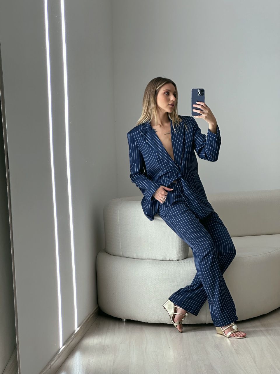 CONJUNTO LUNA BLAZER CALÇA MARINHO - 0049500055 - CAROLLA FERRARO