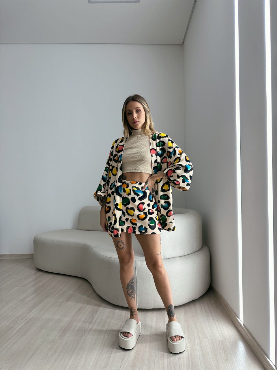 CONJUNTO ONÇA KIMONO COLORS
