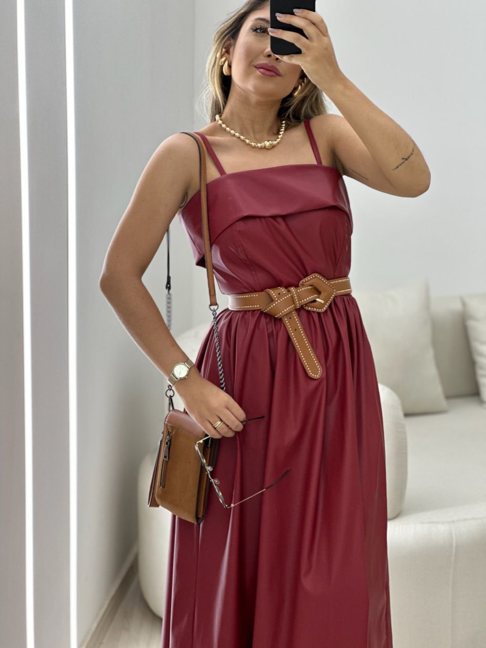 VESTIDO BRIANA COURINO CHERRY RED