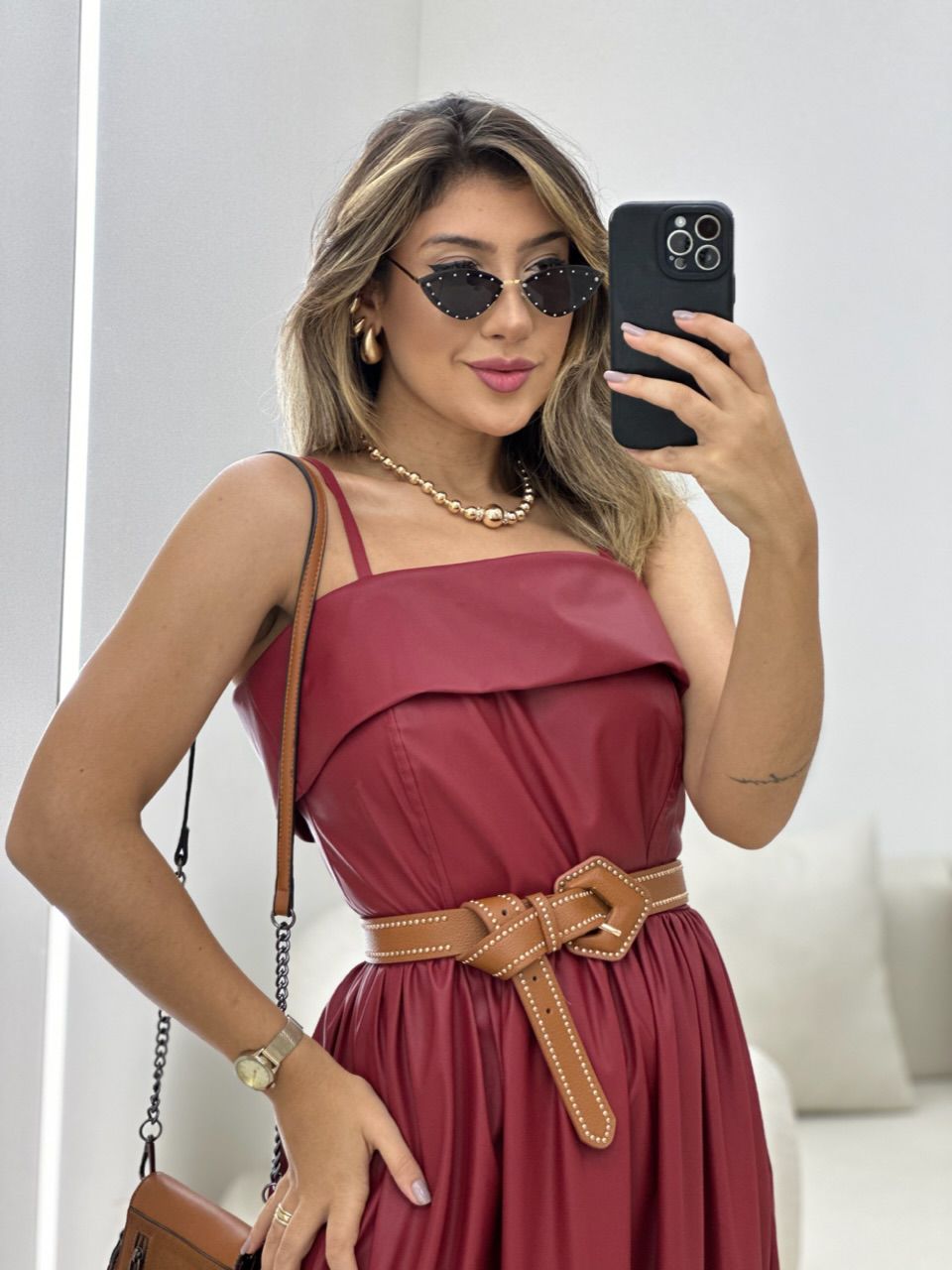 VESTIDO BRIANA COURINO CHERRY RED