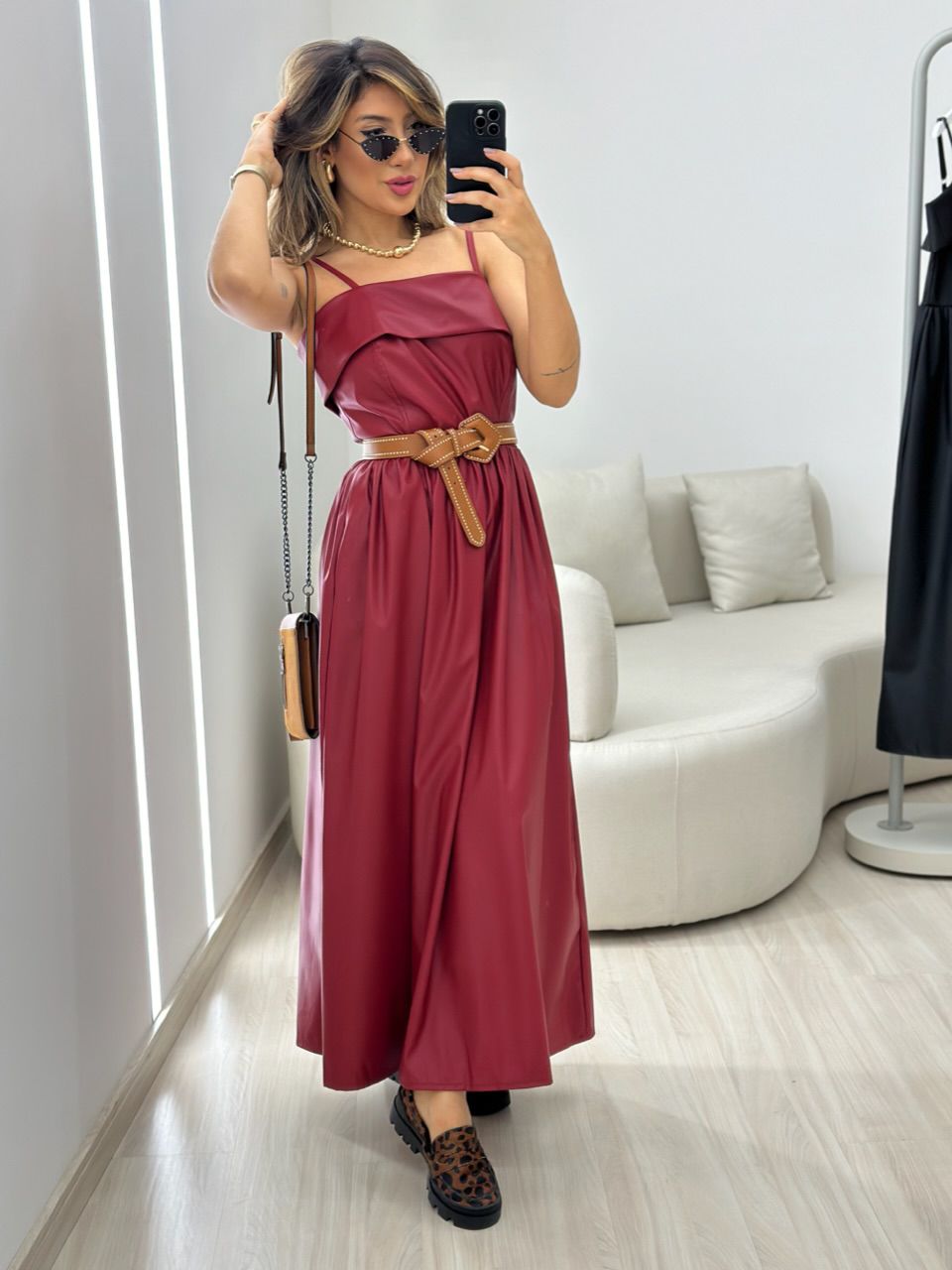 VESTIDO BRIANA COURINO CHERRY RED - 0049460330 - CAROLLA FERRARO