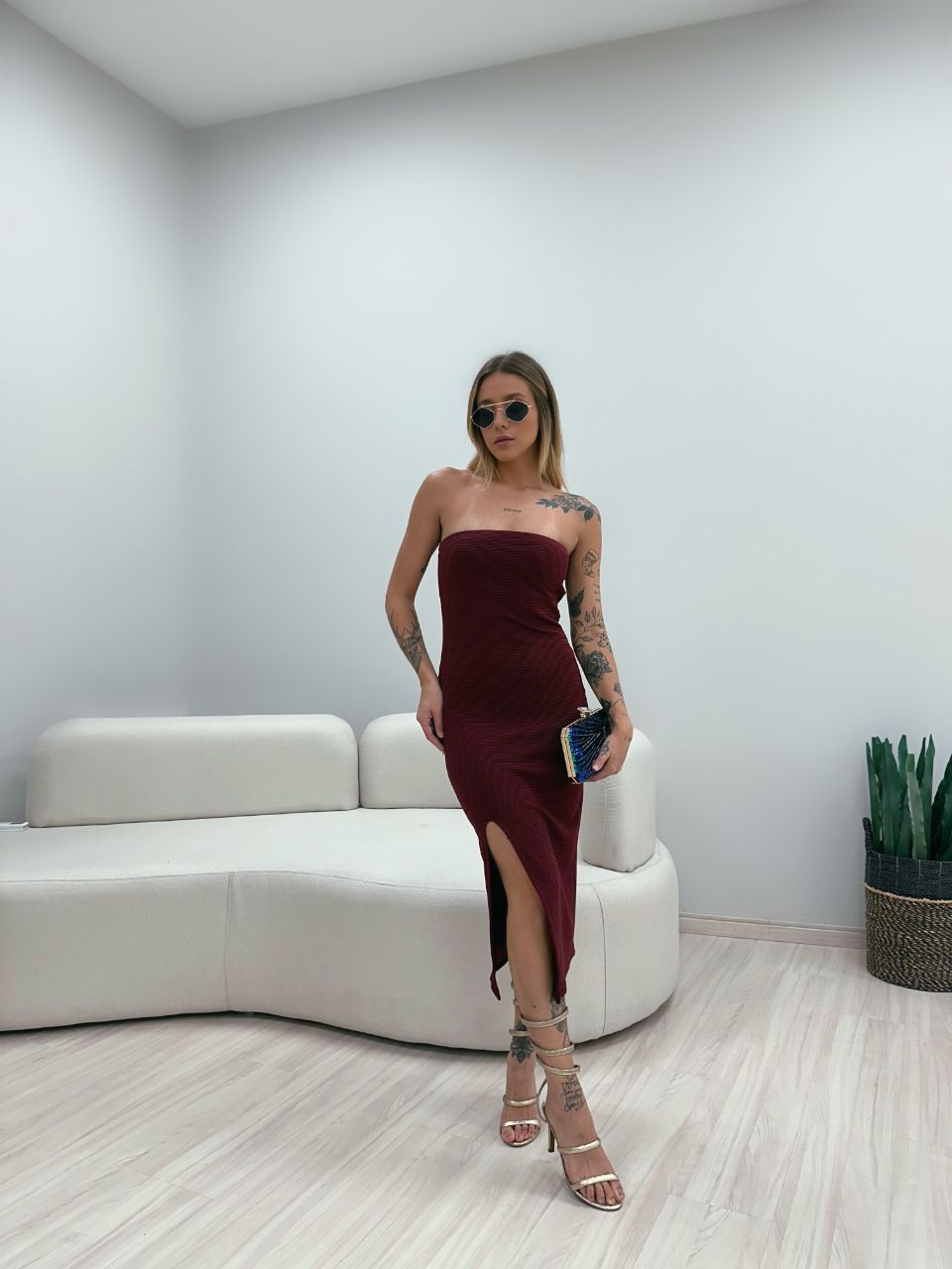 VESTIDO SANDRA ANARRUGA CHERRY RED