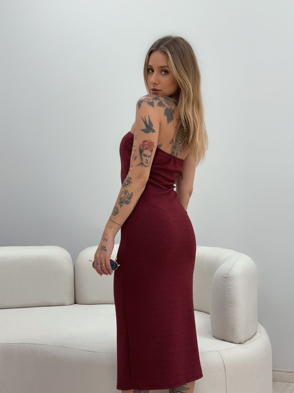 VESTIDO SANDRA ANARRUGA CHERRY RED