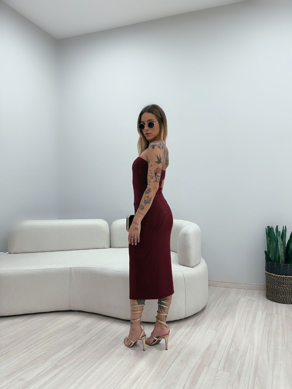 VESTIDO SANDRA ANARRUGA CHERRY RED