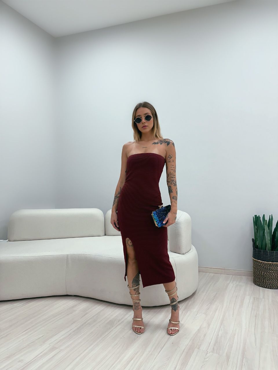 VESTIDO SANDRA ANARRUGA CHERRY RED