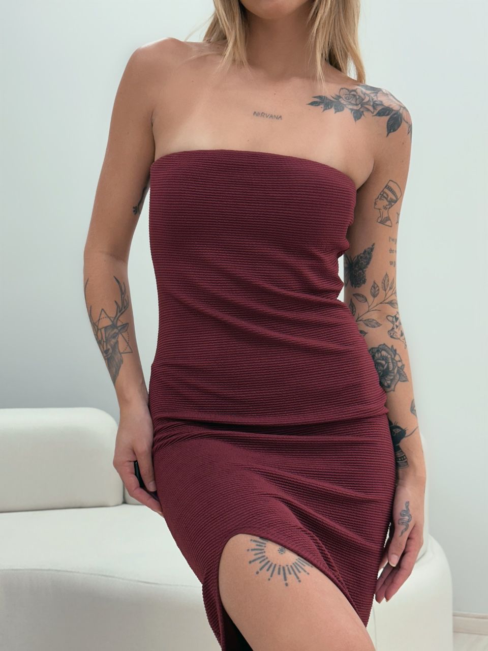 VESTIDO SANDRA ANARRUGA CHERRY RED