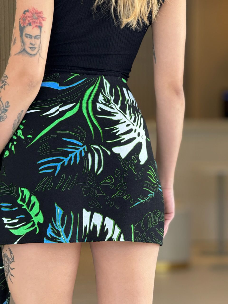 SAIA DUDA CURTA ESTAMPADA