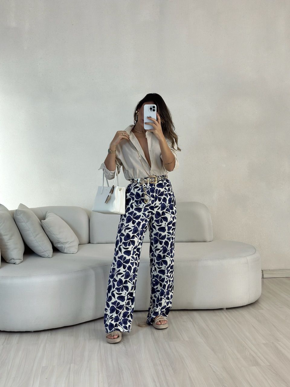 CALÇA MARÍLIA ESTAMPADA AZUL