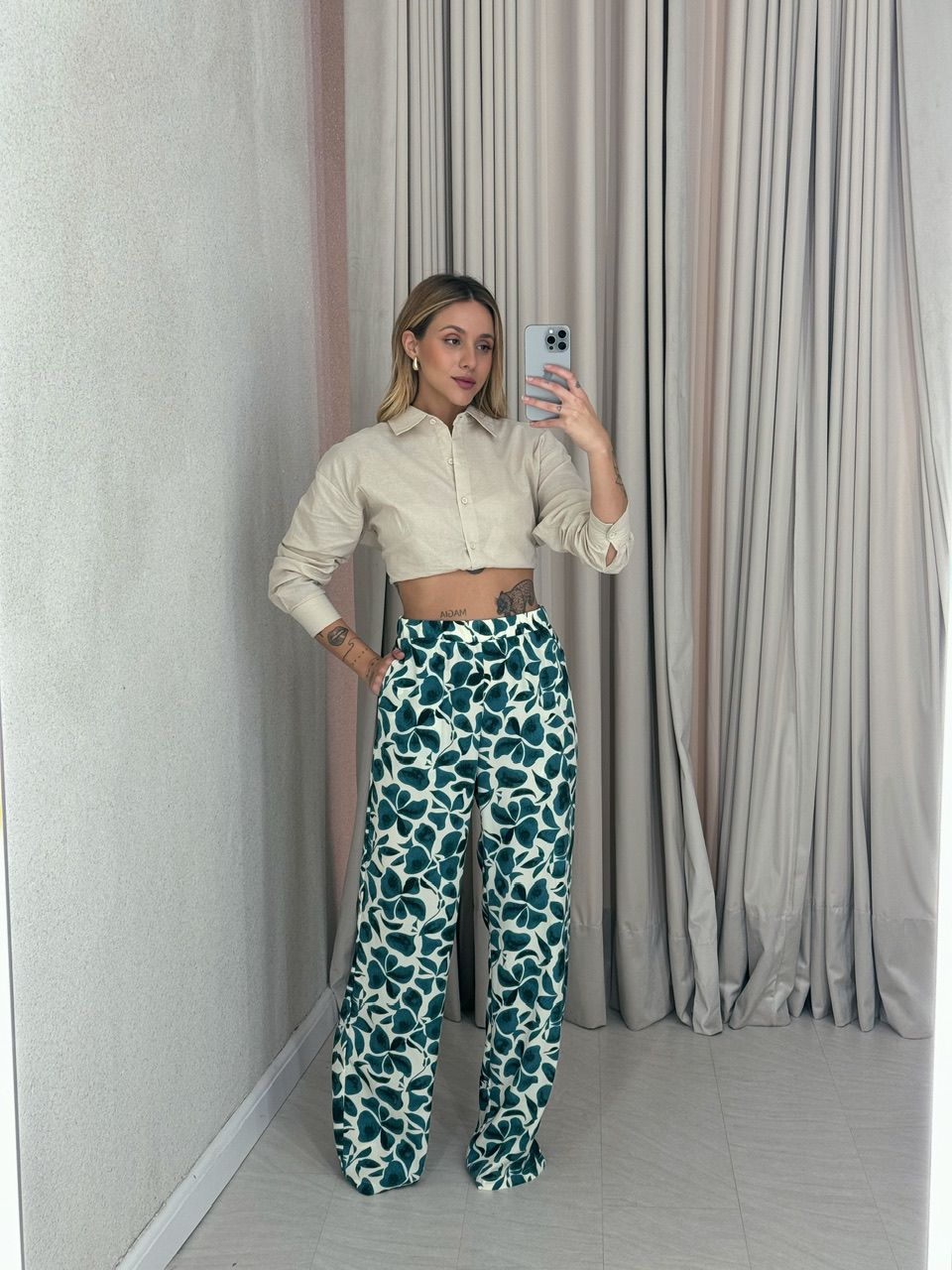 CALÇA MARÍLIA ESTAMPADA VERDE