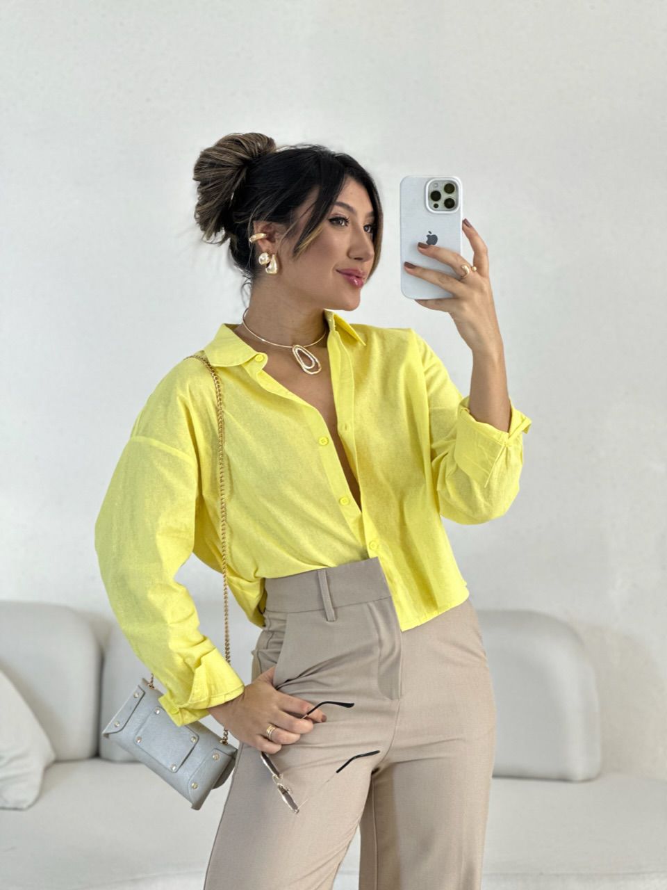 CAMISA KÁTIA BÁSICA AMARELA