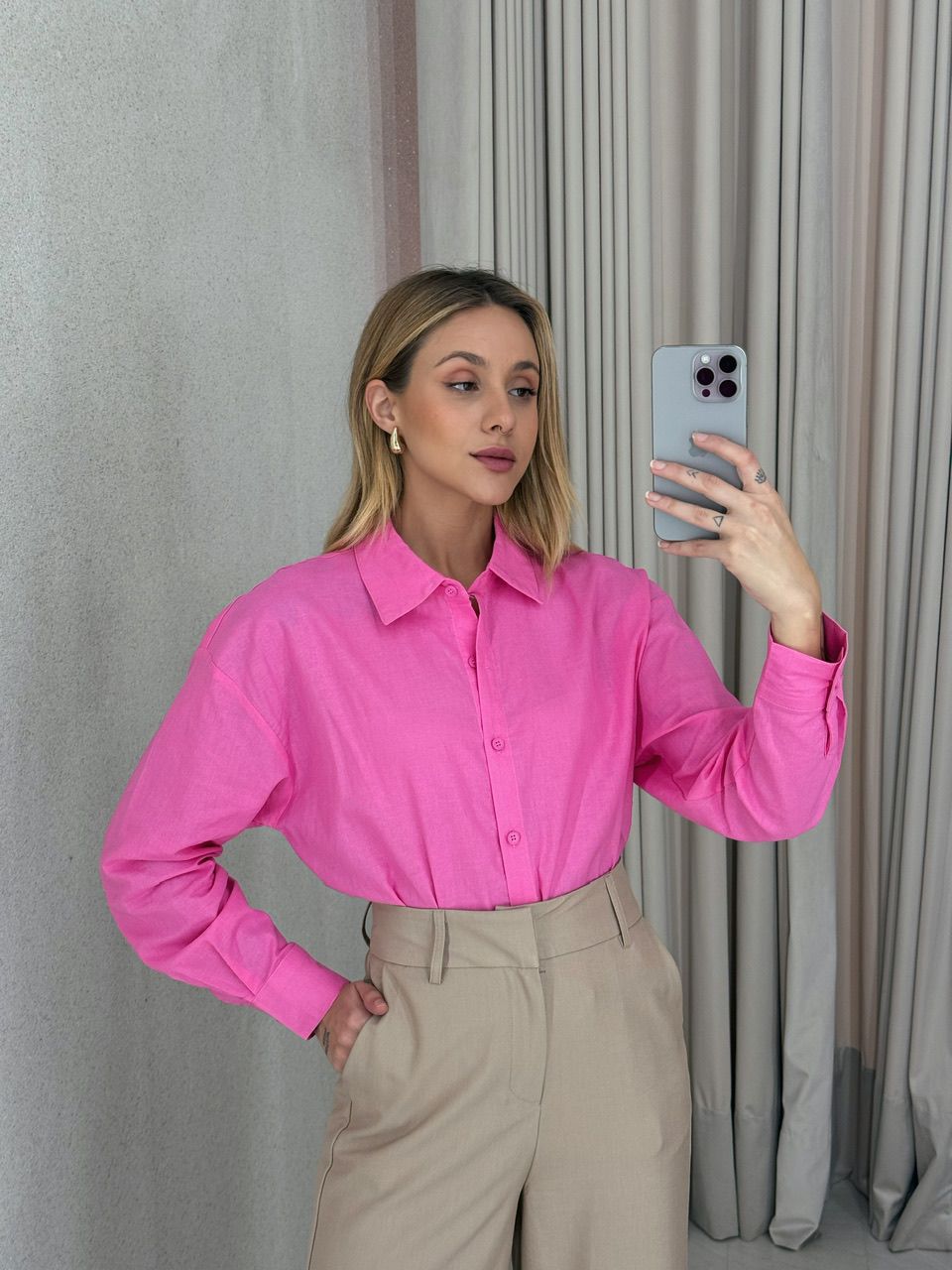 CAMISA KÁTIA BÁSICA ROSA