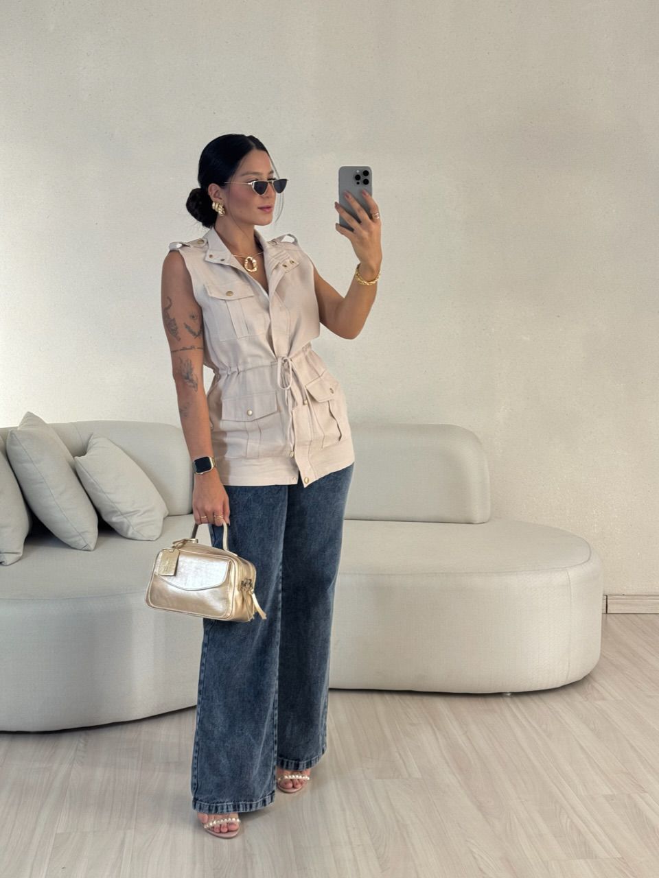 COLETE BOLSO CARGO NUDE