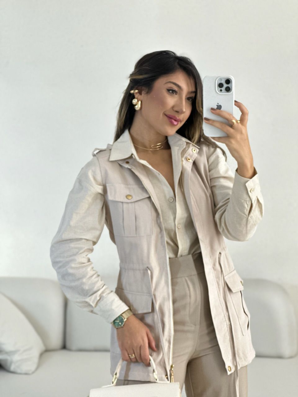 COLETE BOLSO CARGO NUDE