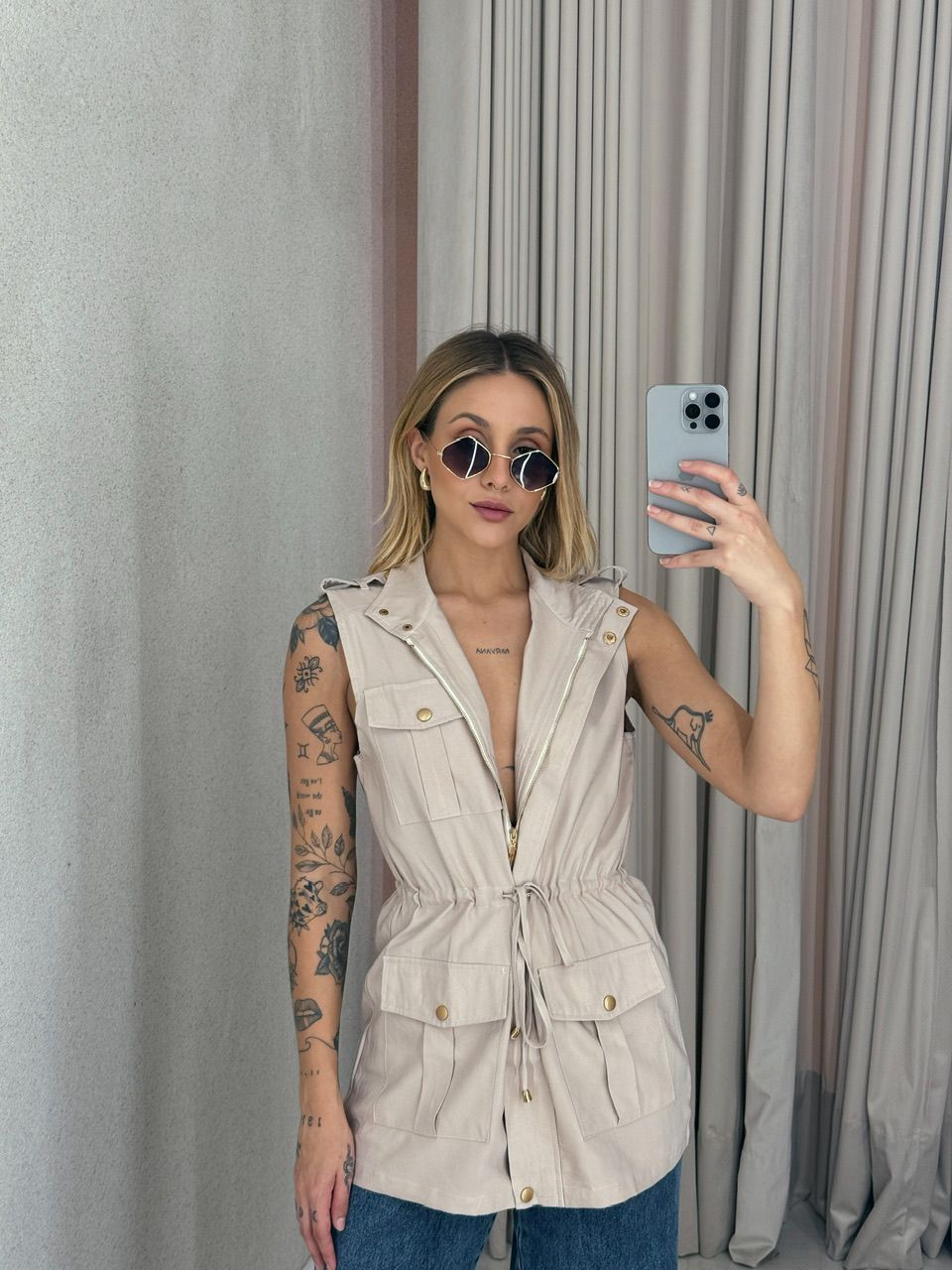 COLETE BOLSO CARGO NUDE