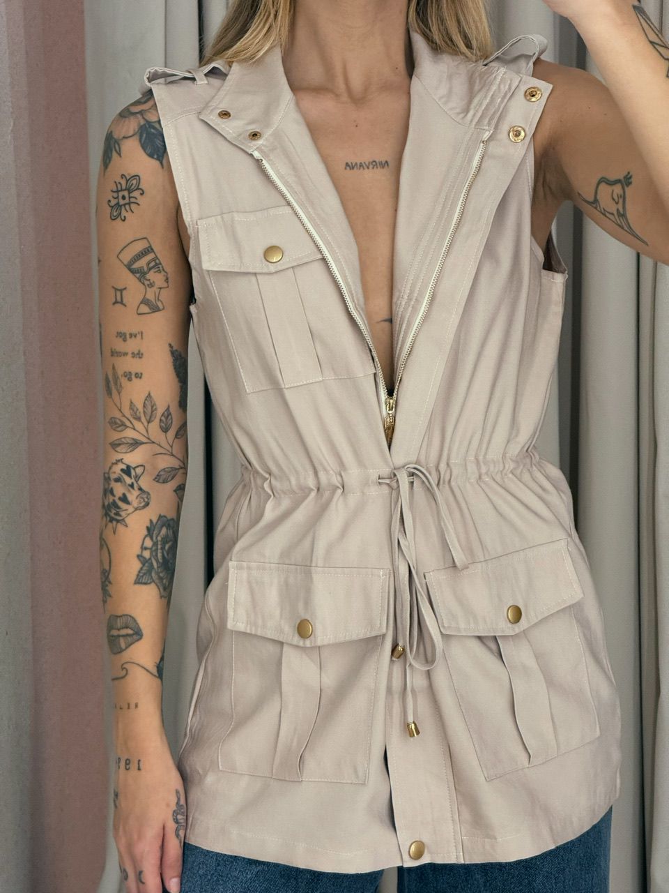 COLETE BOLSO CARGO NUDE