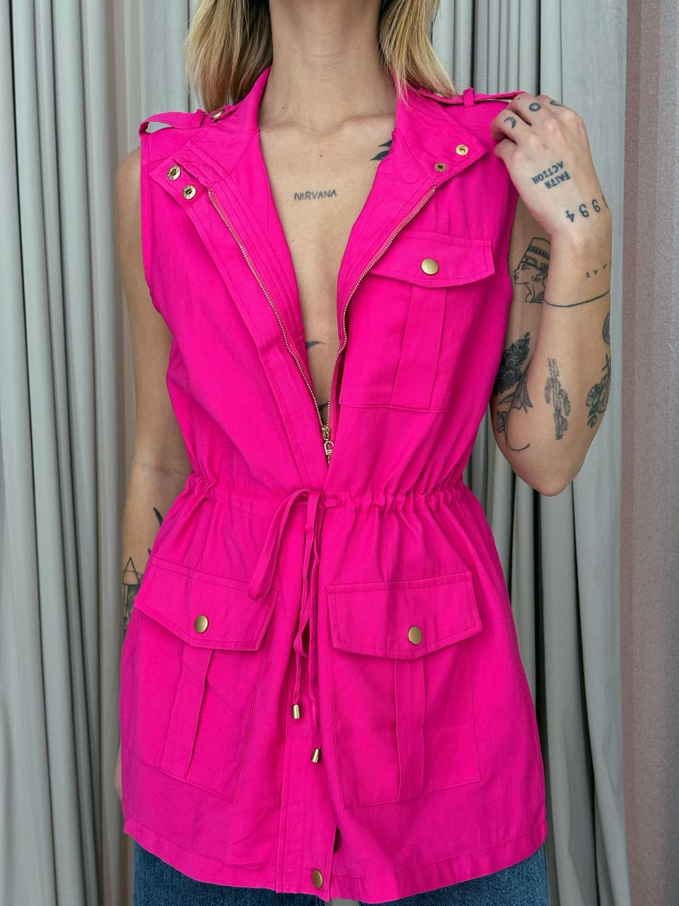 COLETE BOLSO CARGO PINK