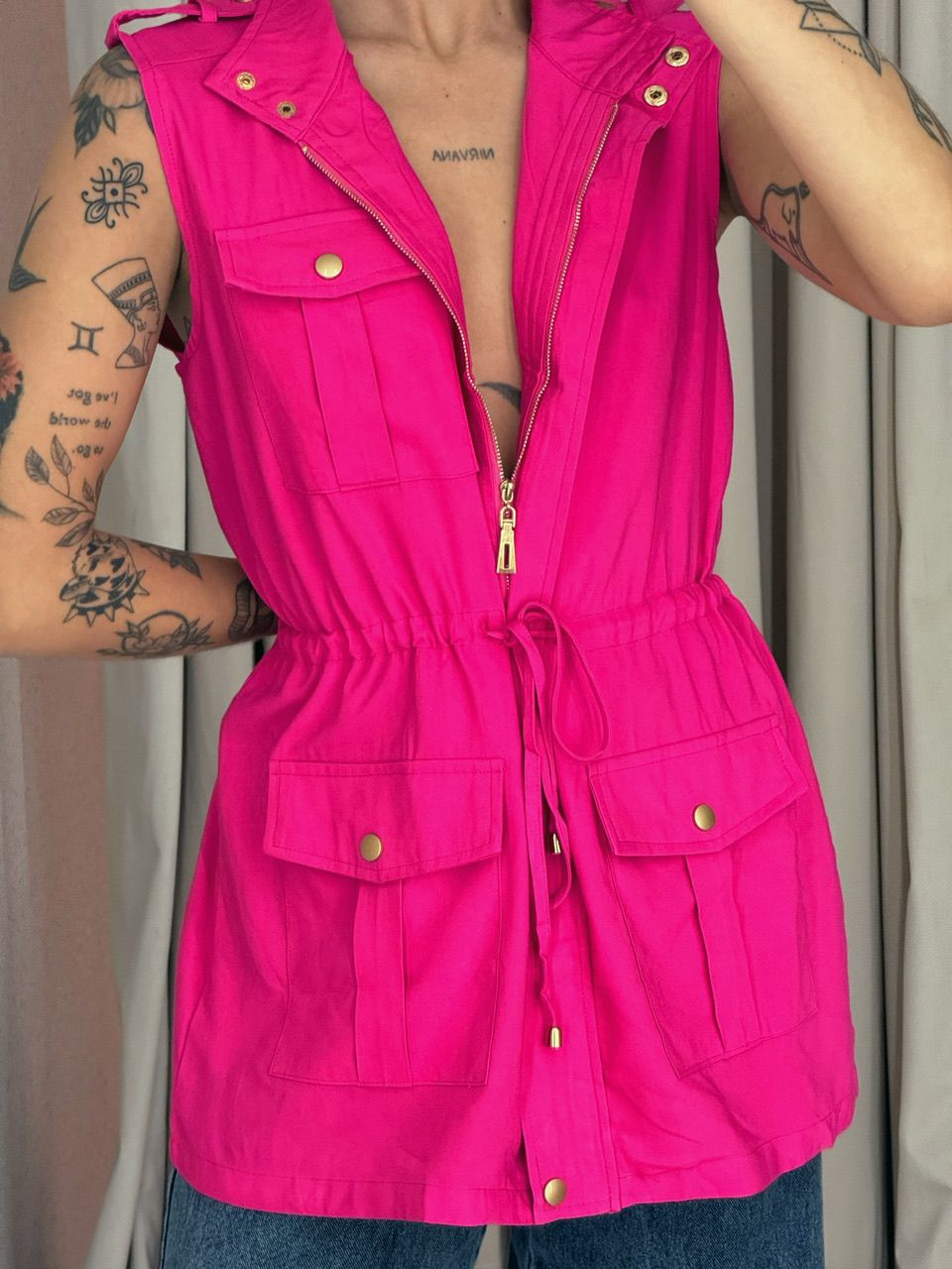 COLETE BOLSO CARGO PINK